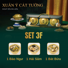 SET XUÂN Ý CÁT TƯỜNG -  Hộp 3 Chén Soup Yến Ăn Liền 140ml