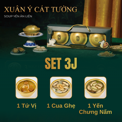 SET XUÂN Ý CÁT TƯỜNG -  Hộp 3 Chén Soup Yến Ăn Liền 140ml