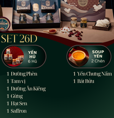 LỘC TẤN VINH HOA -  Hộp Cao Cấp Soup Yến ăn liền 140ml & Hũ Yến Chưng Sẵn 70ml