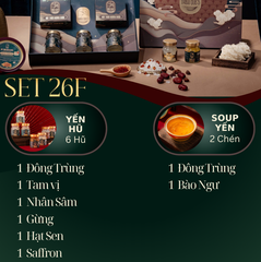 LỘC TẤN VINH HOA -  Hộp Cao Cấp Soup Yến ăn liền 140ml & Hũ Yến Chưng Sẵn 70ml