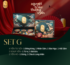 NGUYỆT TRIỀU THƯỢNG UYỂN -  Hộp Cao Cấp Yến Tự Sôi 140ml, Soup Yến ăn liền 140ml & Hũ Yến Chưng Sẵn 70ml