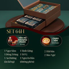 PHÁT PHÚC NGỰ THƯỢNG - Hộp 4 chén Cháo Yến Ăn Liền, 6 Yến Hũ Thượng Phẩm