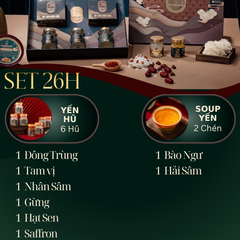 LỘC TẤN VINH HOA -  Hộp Cao Cấp Soup Yến ăn liền 140ml & Hũ Yến Chưng Sẵn 70ml
