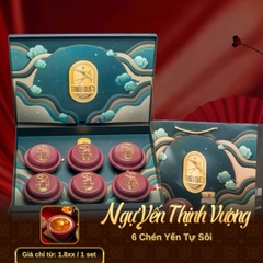 NGỰ YẾN THỊNH VƯỢNG -  Hộp Cao Cấp 6 Chén Yến Tự Sôi 140ml