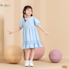 Váy BG xanh phối ren cổ V61