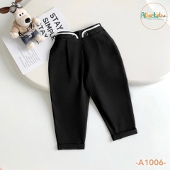 Quần dài bé gái baggy 2 cúc cạp trắng A1006