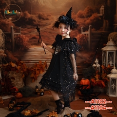 Váy BG halloween đen in hình A1102