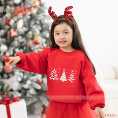 Áo nỉ noel in hình cây thông cho bé trai, bé gái A0320