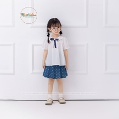 Chân váy bò in họa tiết bé gái A0736