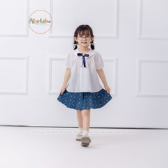 Chân váy bò in họa tiết bé gái A0736