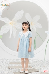 Váy bé gái xanh xốp hoa V77