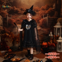 Áo choàng BG halloween lưới sao đen A1104