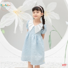Váy bé gái xanh xốp hoa V77