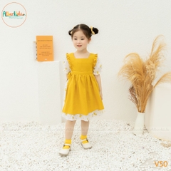 Váy BG hoa vàng phối vàng V50