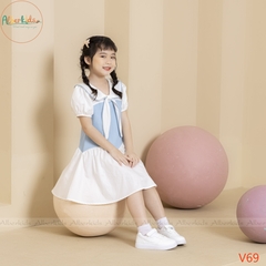 Váy BG trắng phối bò denim V69