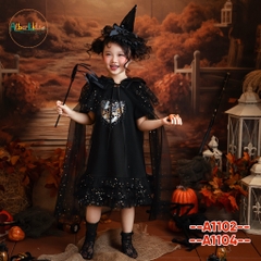 Áo choàng BG halloween lưới sao đen A1104