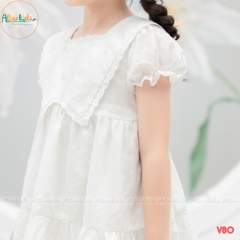 Váy bé gái trắng hoa 2 lớp V80