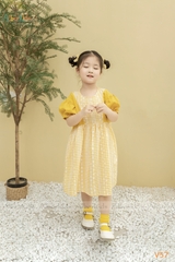 Váy BG kẻ hoa vàng PIA DRESS V57