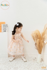 Váy BG cổ tròn sát nách hồng hoa V54