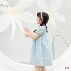 Váy bé gái xanh xốp hoa V77