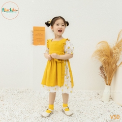 Váy BG hoa vàng phối vàng V50