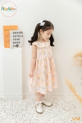 Váy BG cổ tròn sát nách hồng hoa V54