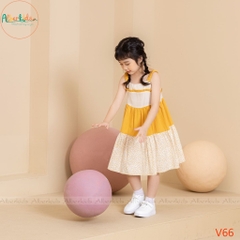 Váy BG 2 dây 3 tầng phối hoa V66