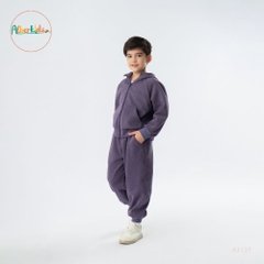 Sét bộ nỉ BT hoodie màu tím A1127T