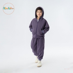 Sét bộ nỉ BT hoodie màu tím A1127T
