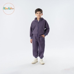 Sét bộ nỉ BT hoodie màu tím A1127T