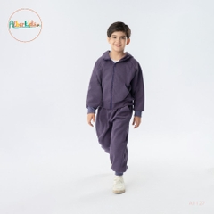 Sét bộ nỉ BT hoodie màu tím A1127T