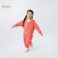 Sét bộ nỉ BG hoodie màu cam hồng A1127