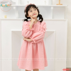Váy bé gái dài tay Hồng chun ngực AG0117