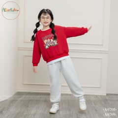 Áo nỉ bé gái in hình ngộ nghĩnh A0708