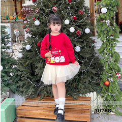 Áo nỉ in hình ông già NOEL bé trai, bé gái A0788