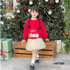 Áo nỉ in hình ông già NOEL bé trai, bé gái A0788