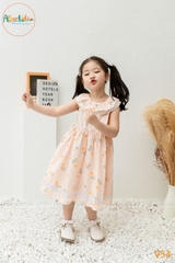 Váy BG cổ tròn sát nách hồng hoa V54