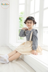 Sét áo kẻ + chân váy kem SA06