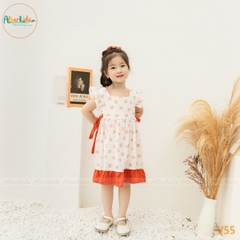 Váy BG hoa cam phối bèo cam V55