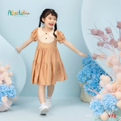 Váy BG Lena Dress nâu phối kem V72
