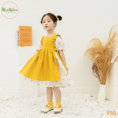Váy BG hoa vàng phối vàng V50