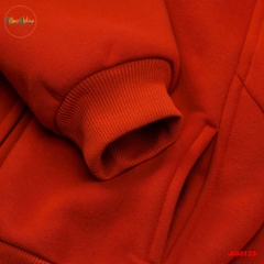 Bộ nỉ hoodie có mũ cam đất cho bé AG0123