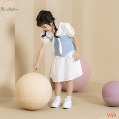 Váy BG trắng phối bò denim V69