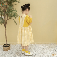 Váy BG kẻ hoa vàng PIA DRESS V57