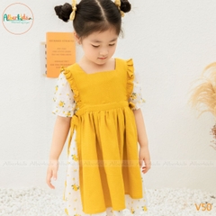 Váy BG hoa vàng phối vàng V50
