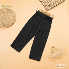 Quần dài bé gái baggy cạp chéo 2 màu ĐEN, XANH ĐEN A0564