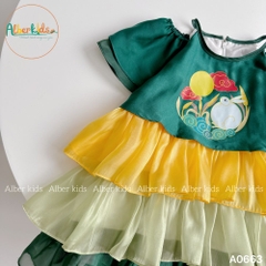 Váy bé gái 3 tầng hình in A0663