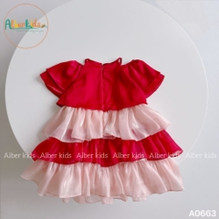 Váy bé gái 3 tầng hình in A0663