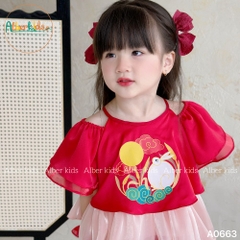 Váy bé gái 3 tầng hình in A0663