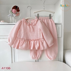 Sét bộ đồ bé gái dài tay kẻ A1106